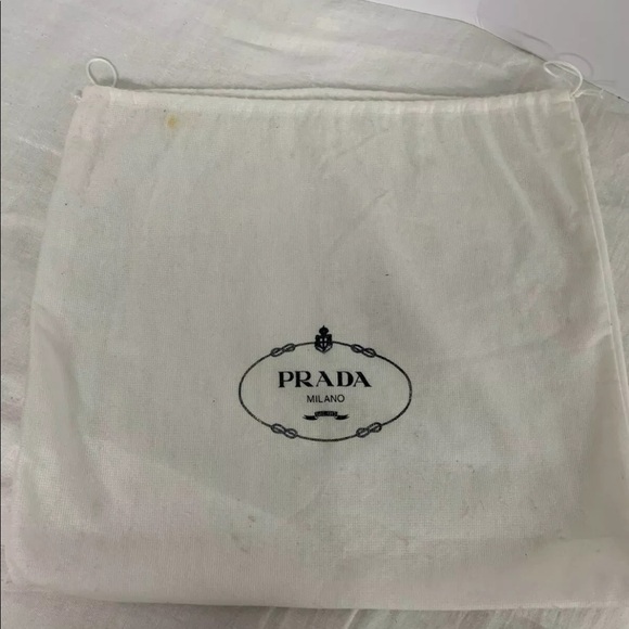 Vintage Prada Black Nylon Triangle Logo Tote Bag Authentic GUC - Picture 9 of 9